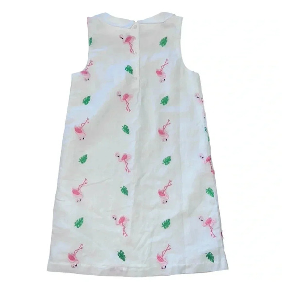 Janie and Jack Embroidered Flamingo Dress , White, Size 8 - Picture 2 of 11